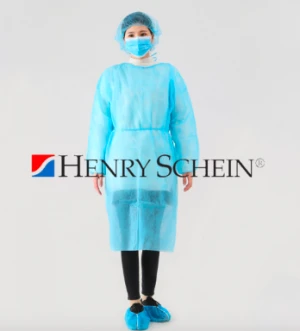 Disposable Isolation, protective gowns with thumb loop.
