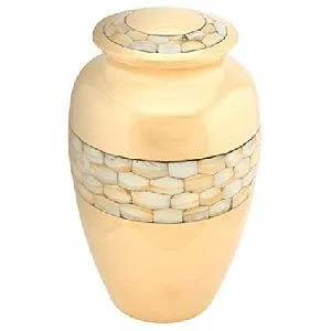 Mother of Pearl Urn in Polished Gold