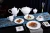 Import New Bone china porcelain dinnerware set with pure white embossed art from China