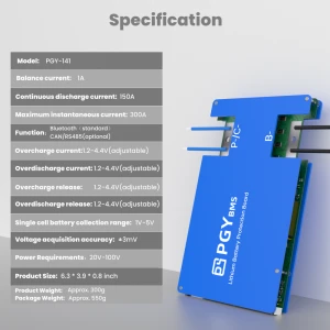 Smart BMS PGY-141 8–24S 60–200A ,for lithium-ion batteries with bluetooth