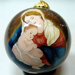Hand Painted Glass Christmas Tree Ornaments