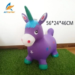 Purple Unicorn Hopper, Horse Hopper, Bouncy Inflatable Animal Ride-on Toy for Children, Boys and Girls, Toddlers