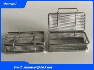 Wire Mesh Tray With Lid Surgical Autoclave Holding Instruments Sterilization