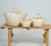 Large Tunisian beach basket made of palm straw