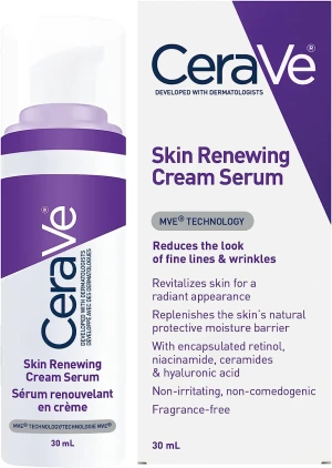 CeraVe RETINOL Cream Serum for Face with niacinamide,