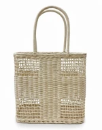Rattan woven bag with cross pattern