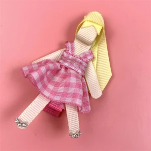 sculpture cute gold hair barbie princess character boutique hair clip for girl kids hair accessories