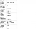 MAN 6L27/38 Diesel Generator sets