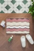Modern Striped Microfiber Polyester Shaggy Bathmat Non-Slip Tufted Water Absorbent Floor Rug for Household Acrylic Bath