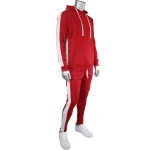 Men red color tracksuits with side striped panel