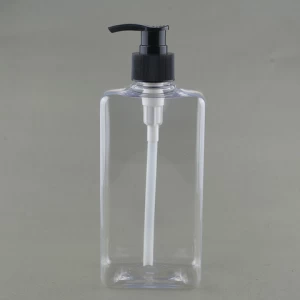 500ml square emulsion bottle, transparent plastic bottle, wholesale pet skin care cosmetic bottle 500ml square bottle
