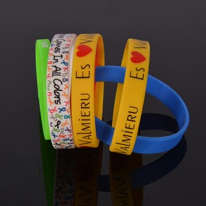 1 Inch various colors silicone bracelet/wristbands for promotion