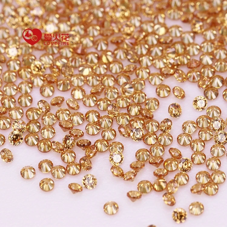 1000pcs package 1mm 3mm wuzhou gems synthetic Dark Champagne cz Round brilliant cut loose cubic zirconia