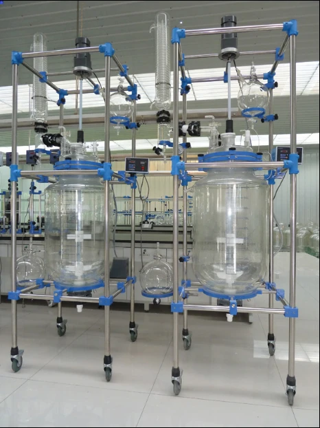 100l ultrasonic jacketed glass reactor