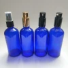 100ml blue glass bottle, blue perfume spray glass bottle, 100ml round glass bottle
