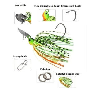 10g/14g buzzbait chatterbait spinnerbait Lures fishing artificial bait with skirts silicone jig lead head for pike bass fishing