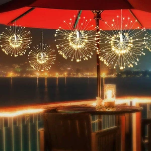 120LED Firework String Light Battery Powered with Remote Control DIY Bouquet Firework Lights