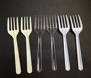 12cm Medium Light Weight Disposable Plastic Forks for Fruit Salad PS Cocktails Cake Forks