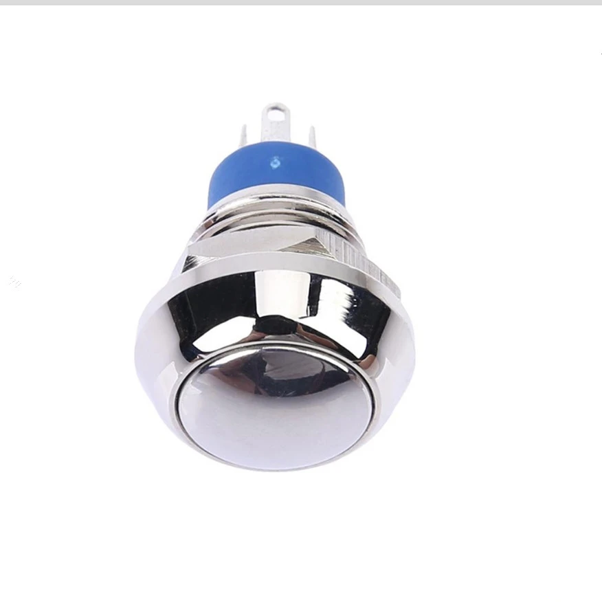 12mm 1NO1NC High round head momentary function push button anti vandal switch with pin terminal 12mm Metal Push Button