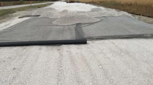 15-50kn / m geogrid asphalt application fiberglass geogrid