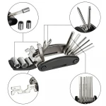16 in 1 Multi-Function Bike/Bicycle/Cycling Mechanic Repair Tool Kit with 3 pcs Tire Pry Bars Rods