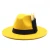 Import 19 Color Women And Men All-Match Felt Hat Fashion Simplicity Flat Top Fedora Panama Top Hat With Feather Hat Bands Wholesale from China