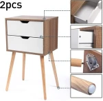 2 Drawers Storage Table Bedroom Decor Nightstands Bedside Table Modern Nightstand With Drawers
