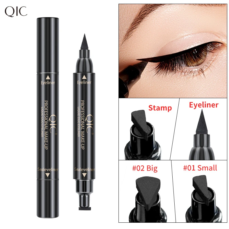 2 in 1 eyeliner liquid private label stamps seal eyeliner pen waterproof quick-dry gel eye liner pencil
