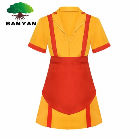 2 Two Broke Girls COS Film and Television Same Style Bar Fast Food Work Halloween Clothes Cosplay Uniform Skirt