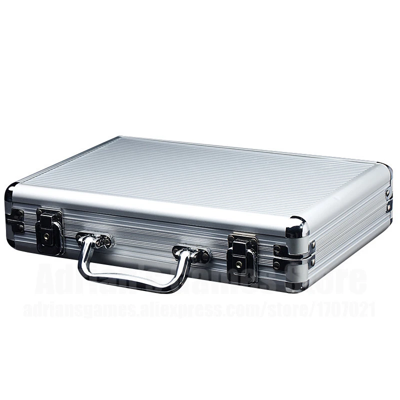 200PCS Aluminum Poker Chips Suitcase Casino Token Luggage Case Container Poker Chip Valise Briefcase Storage Box