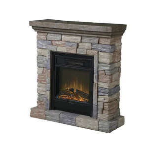 2016 new design Polystone Mantel Electric Fireplace with Remote Control