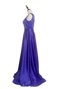 2019 New Elegant Blue Stain Evening Long Bridesmaid Dresses for Women