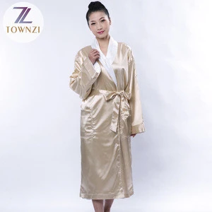 2019 Townzi Factory Imitated Silk Fabric Women Bathrobe Guangzhou Hotel Supplier Luxury Hotel Bathroom Kimono Robes
