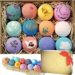 2020 12pcs Handmade Dry Skin Moisturize Bubble Spa Natural Organic Bath Bomb for Lady Girlfriend Mother Gift Set Color Fizzies