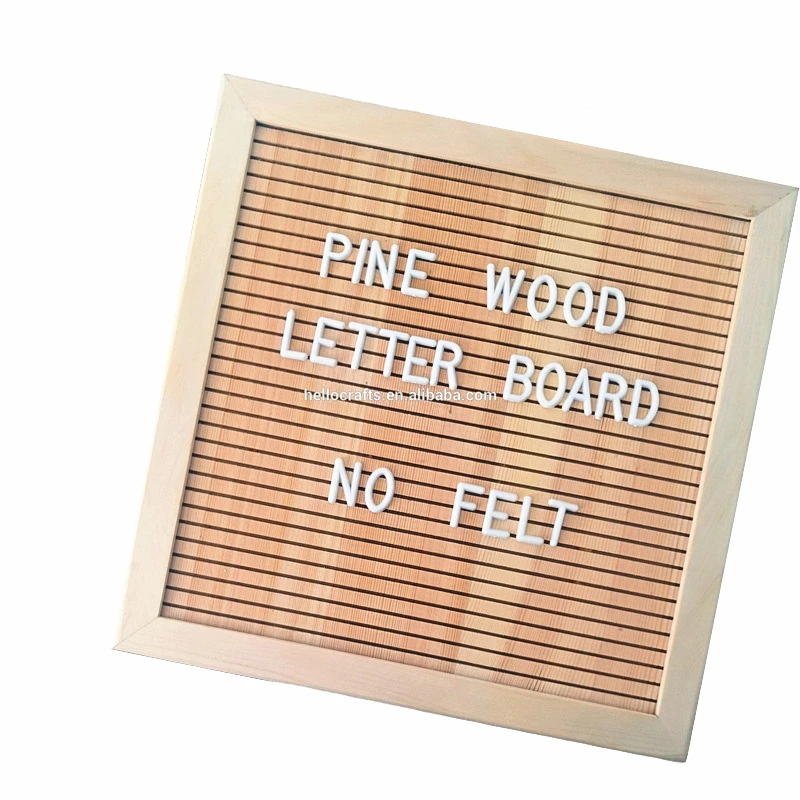 2020 Amazon hot 10x10inch changeable slotted scrable wood no felt letter board with wood frame
