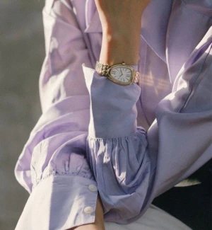 2020 early autumn lilac spinning shirt sand washed silk  spinning half open placket long sleeve shirt