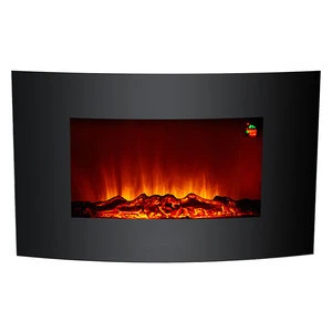 2020 hanging electric fireplace decorative log flame curved glass electric fireplace