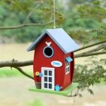 2021 Cheap Hanging Paint Bird House High Quality Hand Printed Bird House