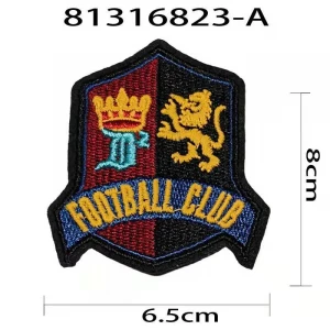 2021 China Factory wholesale custom golden badge logo embroidery patch  clothes decoration  patch iron on patch