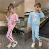 2021 Comfortable leisure hot selling popular elastic middle childrens pants wholesale childrens wear and girls clothing