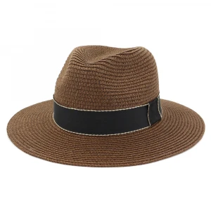 2021 New Arrival Fashion Men Fedora Panama Hats Natural Summer Floppy Straw Hats Beach Straw Hat for Women