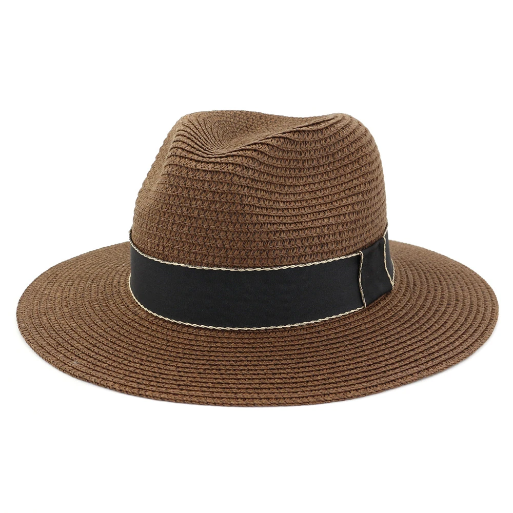 2021 New Arrival Fashion Men Fedora Panama Hats Natural Summer Floppy Straw Hats Beach Straw Hat for Women