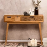 2021 new design Solid  oak wood french design living room furniture console table