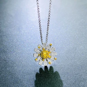 2021 new s925 sterling silver necklace jewelry female fashion trend flower small daisy pendant