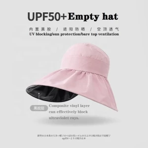 2022 hot new vinyl coated outdoor sun hat UV foldable double layer Bucket hat