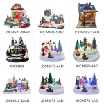 2024 New design delicate resin christmas village with ski resort and Christmas tree for Festival and christmasfeast Decoration