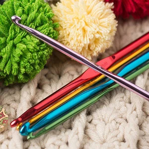 22Pcs/set Multi-colour Aluminum Crochet Hooks Knit Weave Needle Kits Embroidery Needlework Craft Sewing Tools Knitting Needles