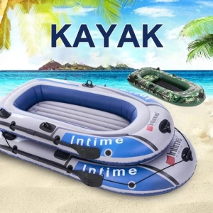 2/3 Person 230cm PVC Inflatable Rowing Boat Fishing Kayak Canoe Drifting Raft Dinghy Hovercraft Sail Boat Surfing Sailing Ship