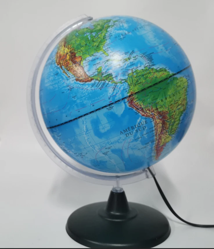 25cm   Blue Geography   World Globe  With Led Lights