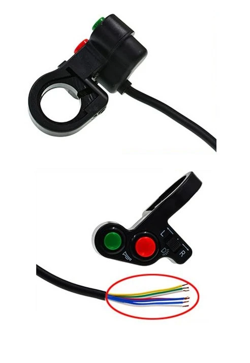 3 In 1 Motorcycle Switch Scooter Quad Light Turn Signal Electric Bike Horn ON/OFF Button for 22mm Dia Handlebars Accessories